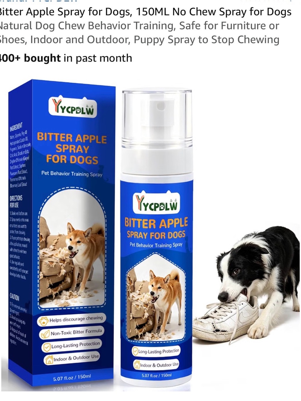 Bitter Apple Spray for Dogs - Blue - 150ml